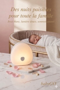Veilleuse Bruit Blanc BabyGO – Le Sommeil Réinventé (10 Sons Apaisants & 7 couleurs )