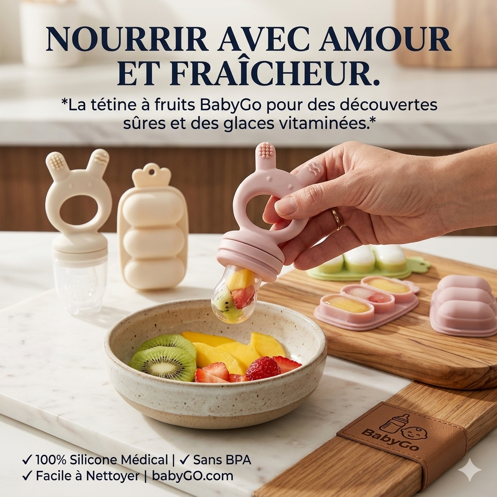 Tétine de fruits bébé en silicone – Anti-étouffement