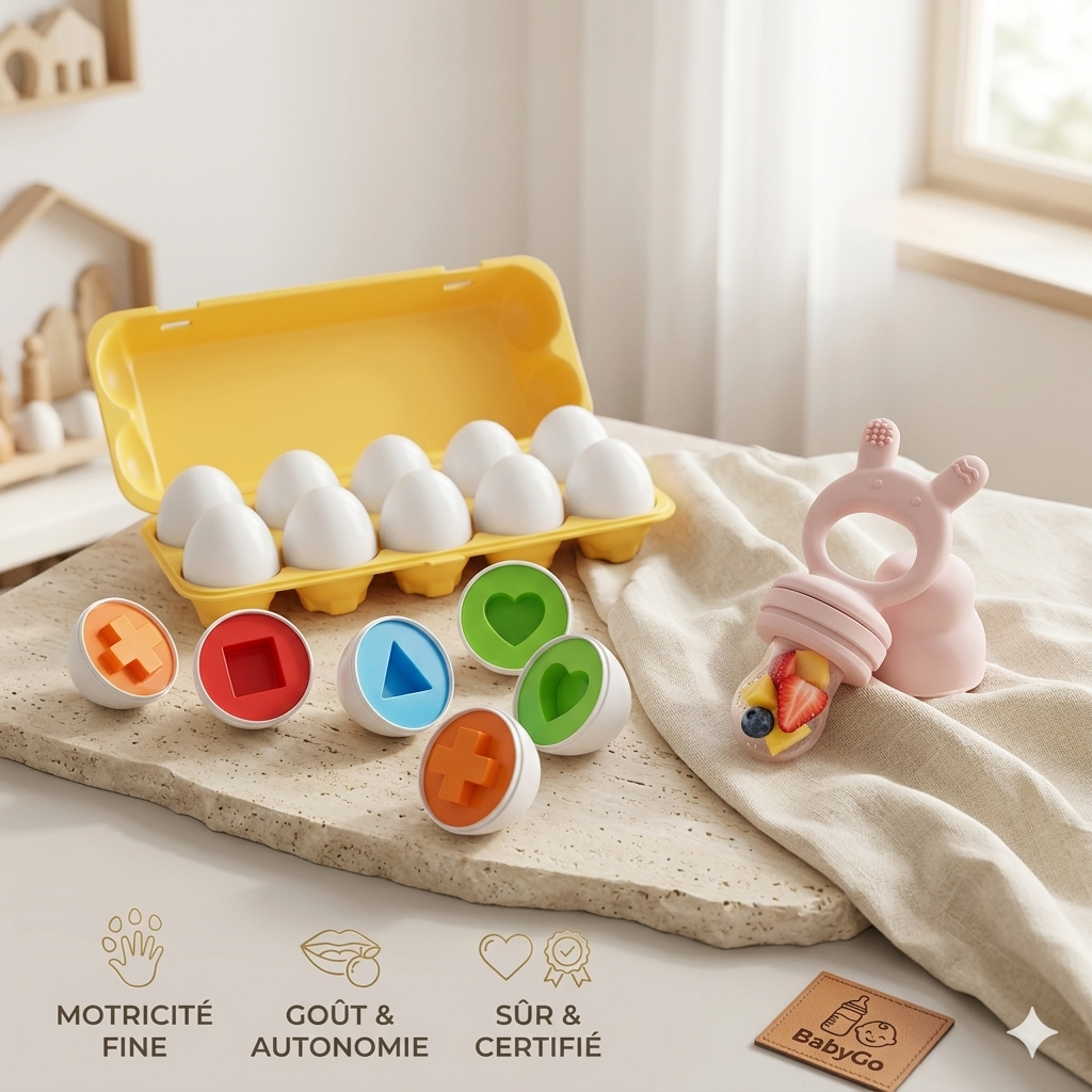DUO ÉVEIL & GOÛT : Puzzle Montessori + Tétine Fruité